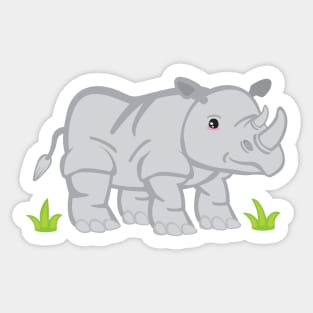 Kawaii Rhino Kid Design Sticker